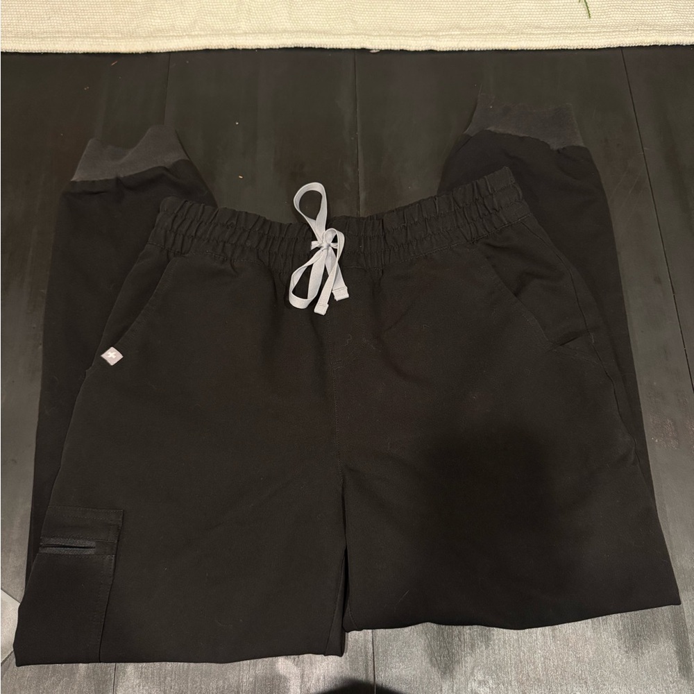 Black Jogger Pants with Gray Accents
